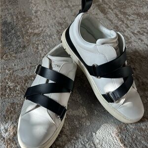 Valentino Garavani V Punk Black Strap White Sneakers